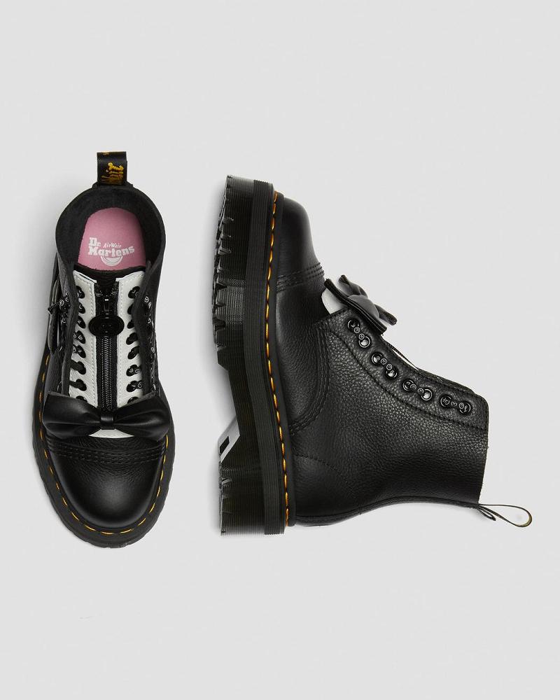 Dr Martens Sinclair Lazy Oaf Læder Platform Støvler Dame Sort | DK 254LIS